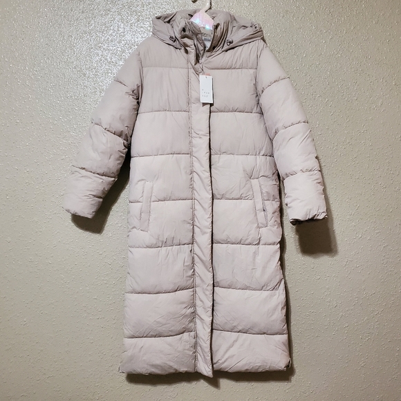 NWT Women's A New Day Cozy Hooded Duvet Long Puffer Jacket Coat - Cream 2024 - Picture 3 of 12
